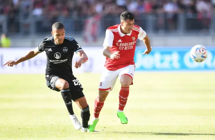 Framed Print : Arsenal's Pre-Season Clash with 1. FC Nürnberg in Germany: Martinelli in Action Framed Print : Arsenal's Pre-Season Clash with 1. FC Nürnberg in Germany: Martinelli in Action