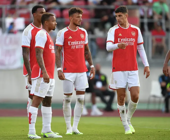 Framed Print : Arsenal's Pre-Season Encounter with Nurnberg: Jesus, White, and Havertz Face Off