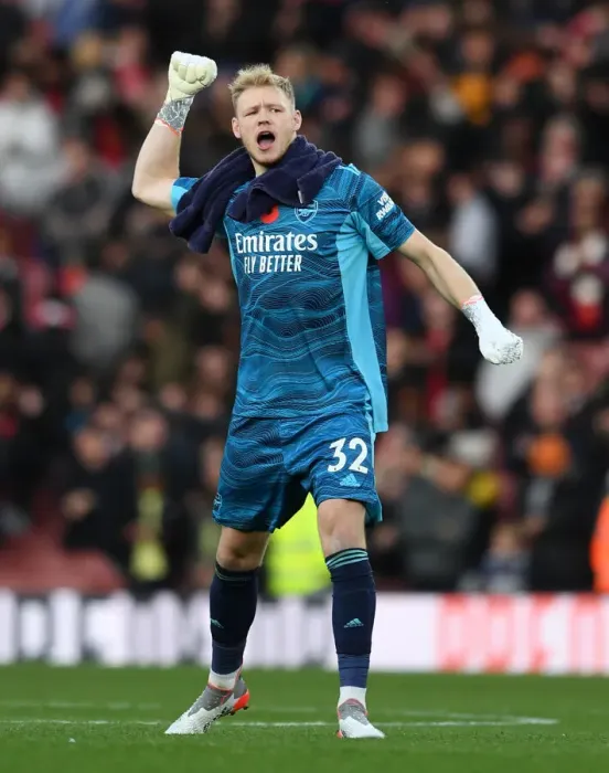 Framed Print : Arsenal's Premier League Triumph: Aaron Ramsdale's Emotional Reaction at Final Whistle