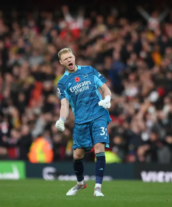 Framed Print : Arsenal's Premier League Triumph: Aaron Ramsdale's Emotional Whistle Blow