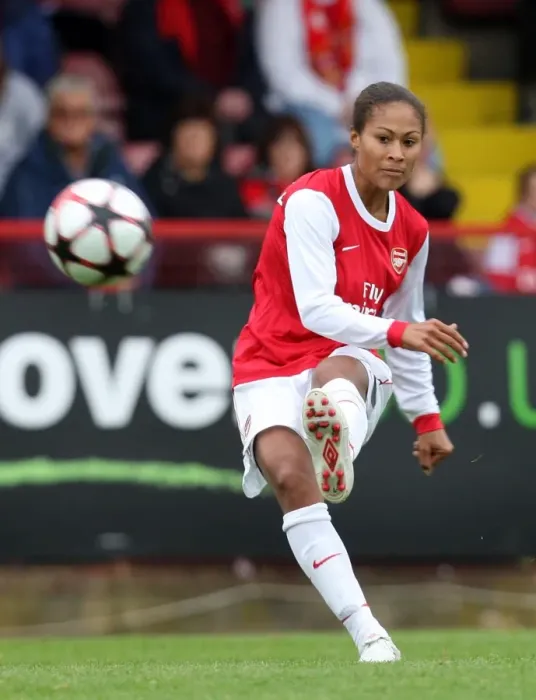 Framed Print : Arsenal's Rachel Yankey Leads 9-0 UEFA Women's Champions League Victory