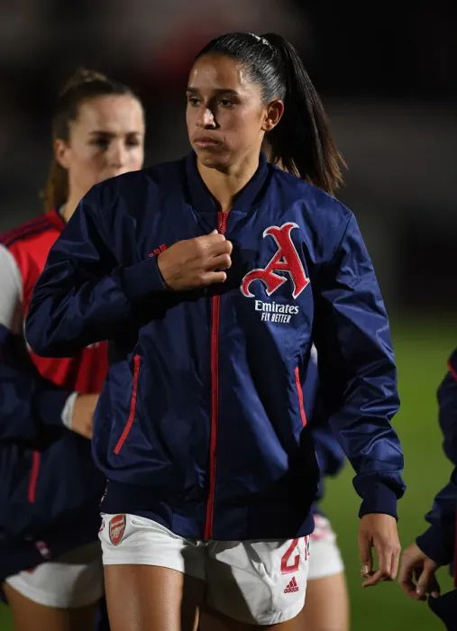 Framed Print : Arsenal's Rafaelle Souza Readies for FA WSL Clash Against Brighton Hove Albion