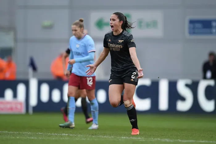 Framed Print : Arsenal's Rafaelle Souza Scores First Goal in Manchester City vs. Arsenal FA Women's Super League Clash Framed Print : Arsenal's Rafaelle Souza Scores First Goal in Manchester City vs. Arsenal FA Women's Super League Clash