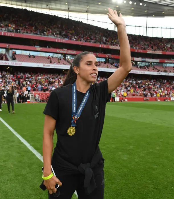 Framed Print : Arsenal's Rafaelle Waves to Fans at Emirates Stadium during Arsenal vs. Fulham, Premier League 2022-23