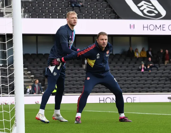 Framed Print : Arsenal's Ramsdale and Cana: Unwavering Concentration Before Fulham Clash (2022-23 Premier League) Framed Print : Arsenal's Ramsdale and Cana: Unwavering Concentration Before Fulham Clash (2022-23 Premier League)