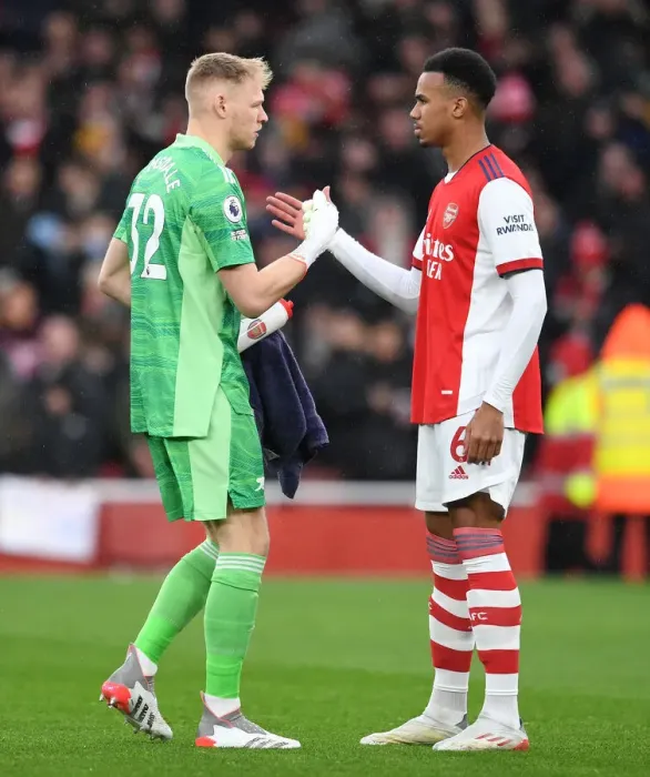 Framed Print : Arsenal's Ramsdale and Magalhaes Prepare for Southampton Clash (Arsenal v Southampton, 2021-22) Framed Print : Arsenal's Ramsdale and Magalhaes Prepare for Southampton Clash (Arsenal v Southampton, 2021-22)