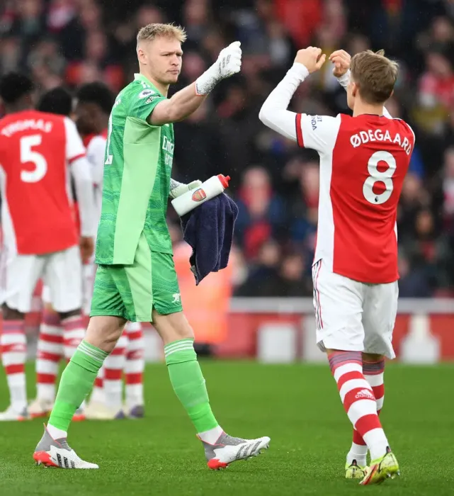 Framed Print : Arsenal's Ramsdale and Odegaard Pre-Match Huddle vs Southampton (Premier League 2021-22) Framed Print : Arsenal's Ramsdale and Odegaard Pre-Match Huddle vs Southampton (Premier League 2021-22)