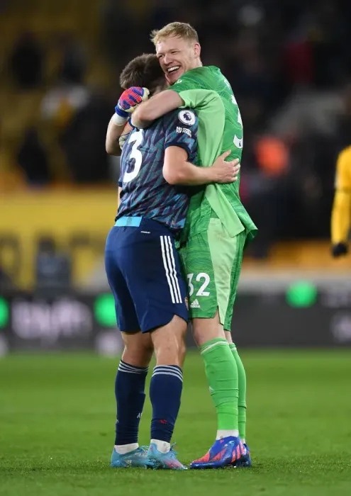 Framed Print : Arsenal's Ramsdale and Tierney Reunite After Wolverhampton Clash - Premier League 2021-22 Framed Print : Arsenal's Ramsdale and Tierney Reunite After Wolverhampton Clash - Premier League 2021-22