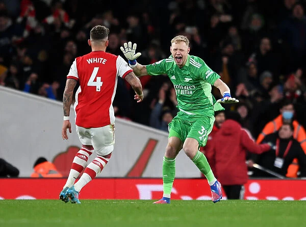 Arsenal's Ramsdale and White: Celebrating a Hard-Fought Victory Over Wolverhampton Wanderers