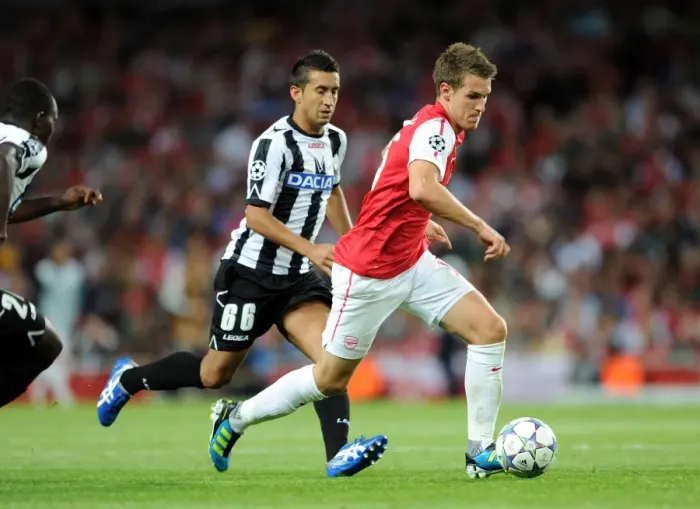 Framed Print : Arsenal's Ramsey Scores in UEFA Champions League Victory over Udinese (16.08.11) Framed Print : Arsenal's Ramsey Scores in UEFA Champions League Victory over Udinese (16.08.11)