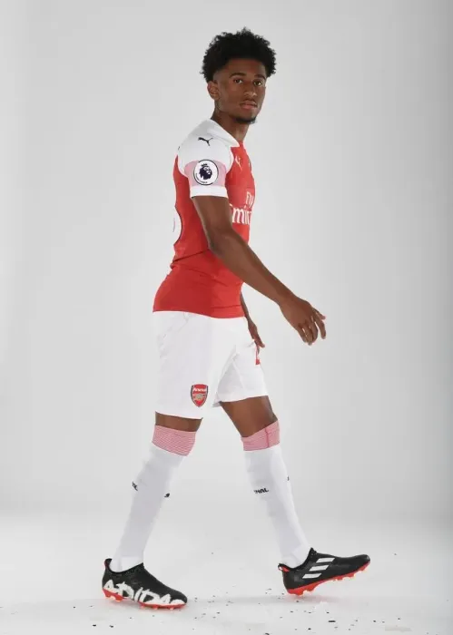 Framed Print : Arsenal's Reiss Nelson at 2018 / 19 First Team Photo Call