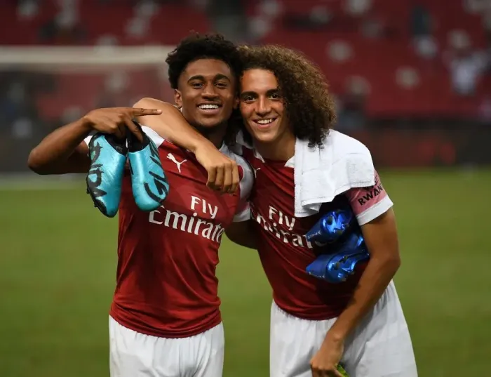 Framed Print : Arsenal's Reiss Nelson and Matteo Guendouzi Share a Moment after Arsenal v Atletico Madrid, International Champions Cup 2018 Framed Print : Arsenal's Reiss Nelson and Matteo Guendouzi Share a Moment after Arsenal v Atletico Madrid, International Champions Cup 2018