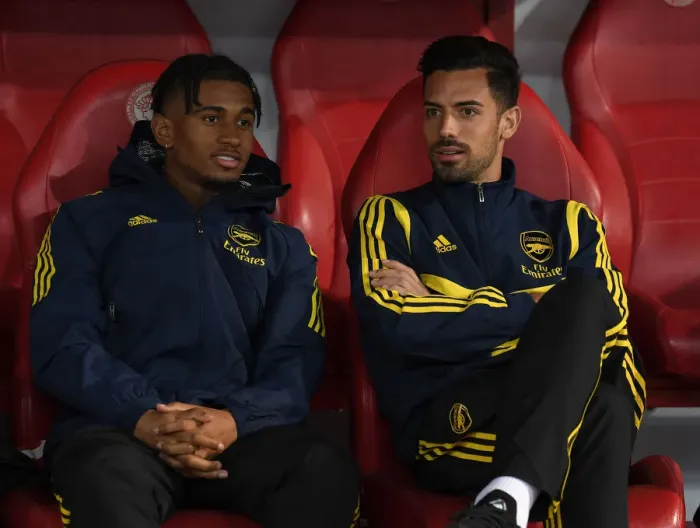Framed Print : Arsenal's Reiss Nelson and Pablo Mari Prepare for Olympiacos Showdown in Europa League Framed Print : Arsenal's Reiss Nelson and Pablo Mari Prepare for Olympiacos Showdown in Europa League