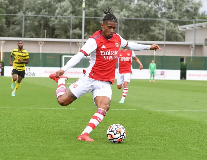 Framed Print : Arsenal's Reiss Nelson in Pre-Season Action Against Watford