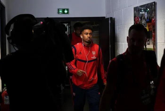 Framed Print : Arsenal's Reiss Nelson Prepares for Angers Friendly