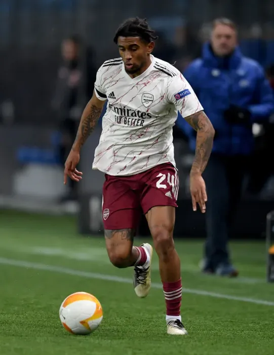 Framed Print : Arsenal's Reiss Nelson Shines in Europa League Clash Against Molde FK