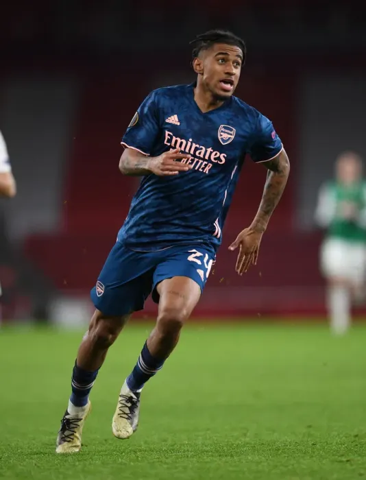 Framed Print : Arsenal's Reiss Nelson Shines: Gunners Dominate Rapid Wien in Europa League