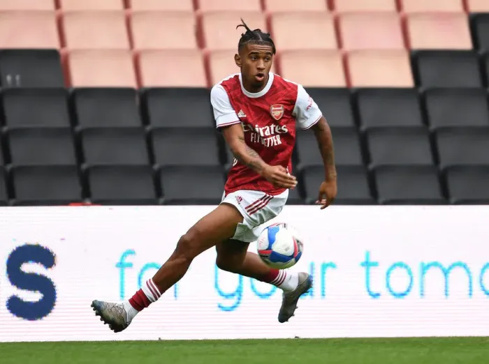 Framed Print : Arsenal's Reiss Nelson Shines in MK Dons Pre-Season Friendly Framed Print : Arsenal's Reiss Nelson Shines in MK Dons Pre-Season Friendly