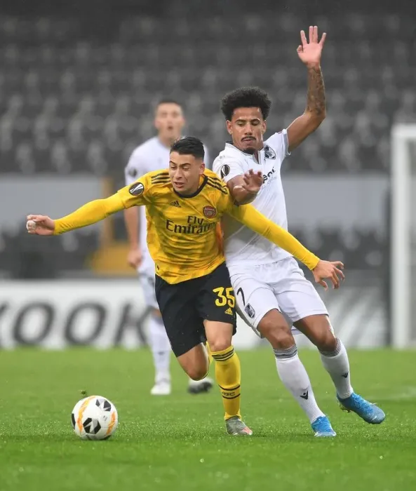 Framed Print : Arsenal's Rising Star, Gabriel Martinelli, Scores in Europa League Battle against Vitoria Guimaraes (November 2019) Framed Print : Arsenal's Rising Star, Gabriel Martinelli, Scores in Europa League Battle against Vitoria Guimaraes (November 2019)