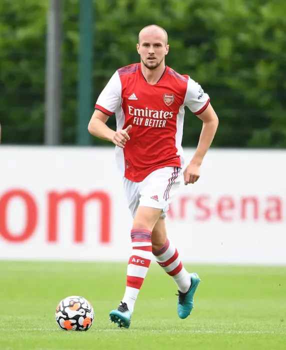 Framed Print : Arsenal's Rob Holding in Action: Arsenal vs. Watford Pre-Season Clash, 2021-22