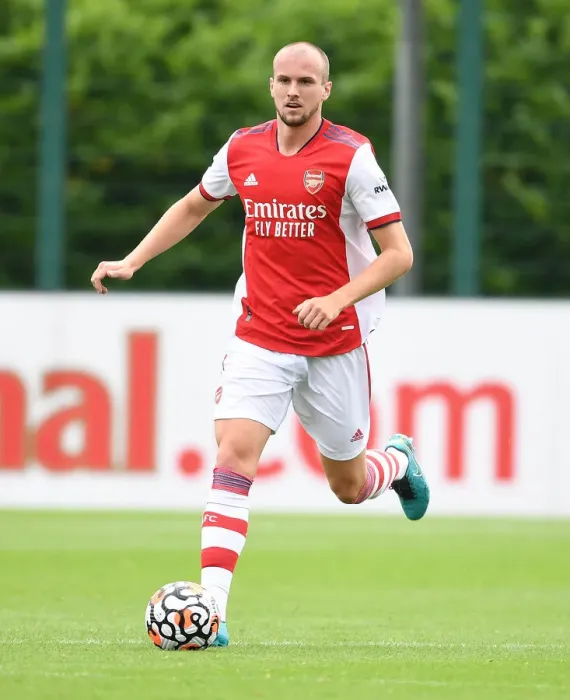 Framed Print : Arsenal's Rob Holding in Action: Arsenal vs. Watford Pre-Season Clash, 2021-22