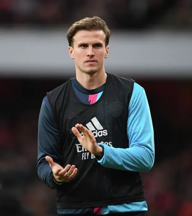 Framed Print : Arsenal's Rob Holding in Action against Brentford in the Premier League