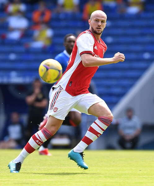 Arsenal's Rob Holding in Action against Glasgow Rangers in Pre-Season Friendly