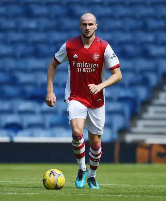 Framed Print : Arsenal's Rob Holding in Action at Glasgow Rangers Pre-Season Friendly, 2021