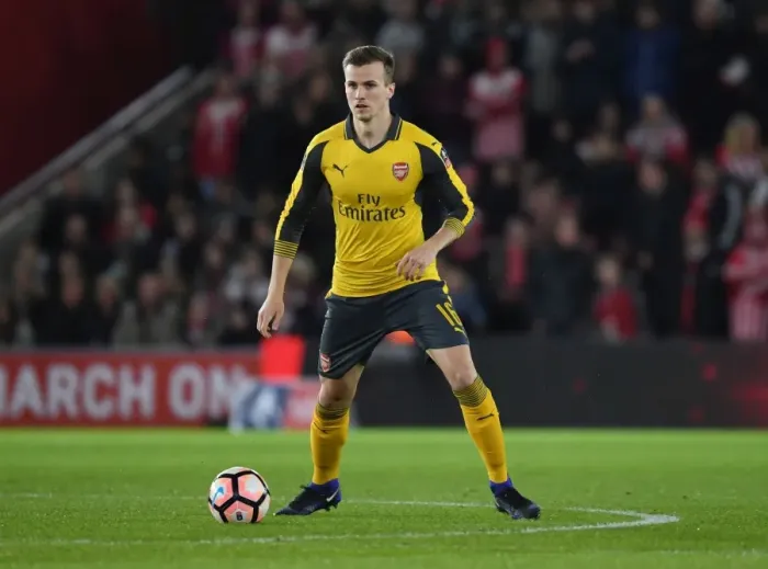 Framed Print : Arsenal's Rob Holding in Action at Southampton FA Cup Match, 2017