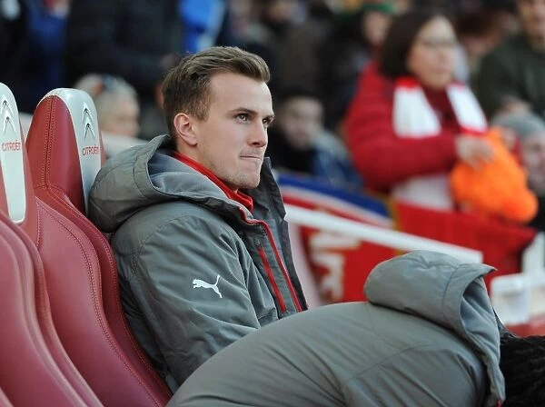 Arsenal's Rob Holding Braces for Arsenal v West Bromwich Albion Clash (2016-17)