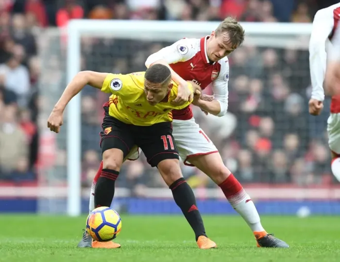 Framed Print : Arsenal's Rob Holding Clashes with Richarlison in Intense Premier League Battle Framed Print : Arsenal's Rob Holding Clashes with Richarlison in Intense Premier League Battle