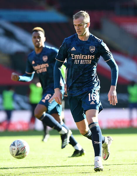 Arsenal's Rob Holding in FA Cup Action: Southampton vs Arsenal (FA Cup 4th Round 2021)