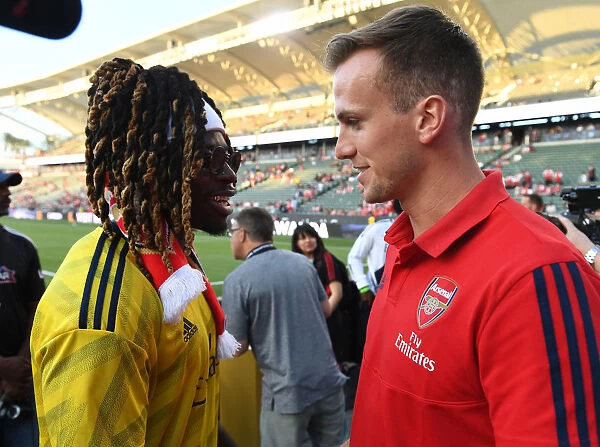 Arsenal's Rob Holding Meets NFL Star Jay Ajayi Ahead of Arsenal vs. Bayern Munich in LA