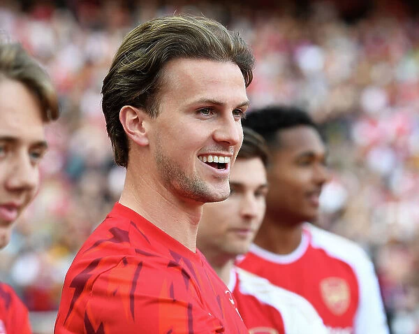 Arsenal's Rob Holding Reacts After Arsenal FC vs. Wolverhampton Wanderers in 2022-23 Premier League