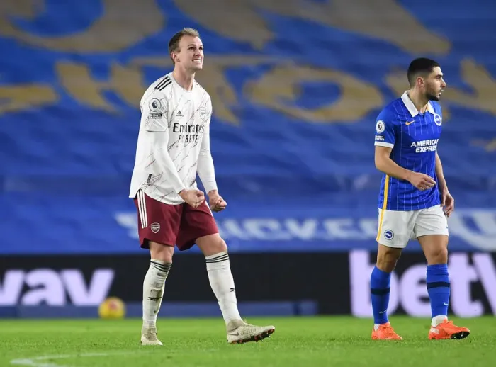 Framed Print : Arsenal's Rob Holding Reacts After Brighton & Hove Albion Clash (Premier League 2020-21) Framed Print : Arsenal's Rob Holding Reacts After Brighton & Hove Albion Clash (Premier League 2020-21)