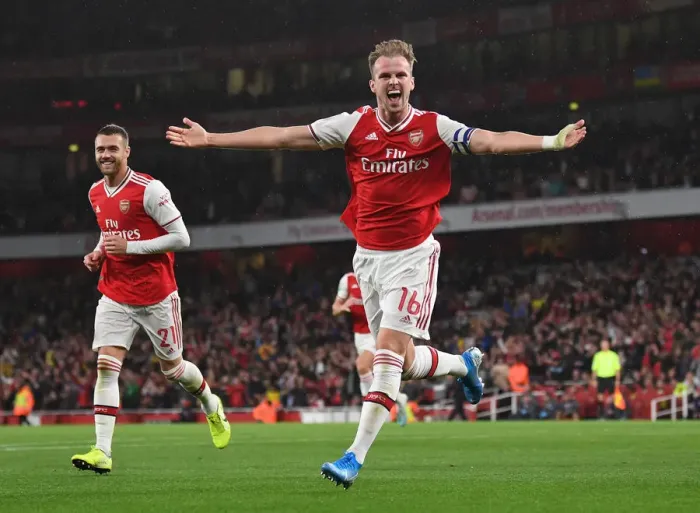 Framed Print : Arsenal's Rob Holding Scores Brace: Carabao Cup Victory over Nottingham Forest Framed Print : Arsenal's Rob Holding Scores Brace: Carabao Cup Victory over Nottingham Forest