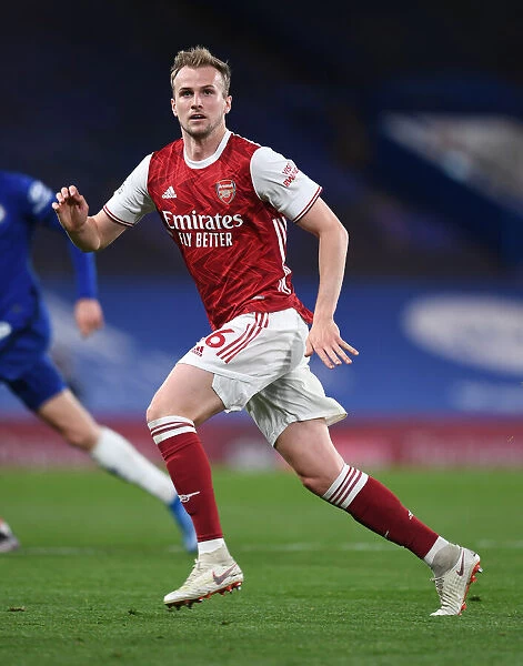Arsenal's Rob Holding at Empty Stamford Bridge: 2020-21 Premier League Match Amid COVID-19 Restrictions