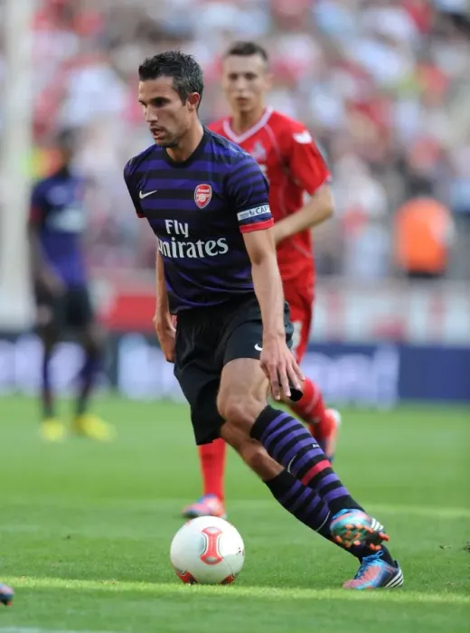 Framed Print : Arsenal's Robin van Persie in Action: Pre-Season Clash against Cologne (2012)