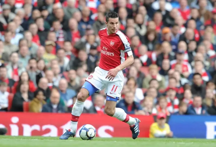 Framed Print : Arsenal's Robin van Persie Scores Four Goals in 4-0 Victory over Fulham, Emirates Stadium, 2010