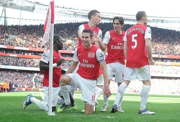 Arsenal's Robin van Persie Scores Second Goal Against Tottenham Hotspur in 2011-12 Premier League Match