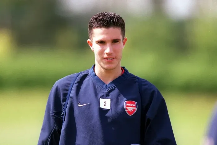 Framed Print : Arsenal's Robin van Persie at Training, 2004 Framed Print : Arsenal's Robin van Persie at Training, 2004