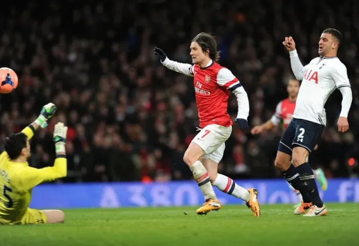 Framed Print : Arsenal's Rosicky Scores Chip Over Lloris: Arsenal v Tottenham FA Cup Third Round Framed Print : Arsenal's Rosicky Scores Chip Over Lloris: Arsenal v Tottenham FA Cup Third Round