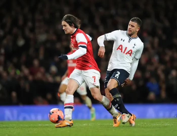 Framed Print : Arsenal's Rosicky Scores Second Goal Against Tottenham in FA Cup Third Round Framed Print : Arsenal's Rosicky Scores Second Goal Against Tottenham in FA Cup Third Round