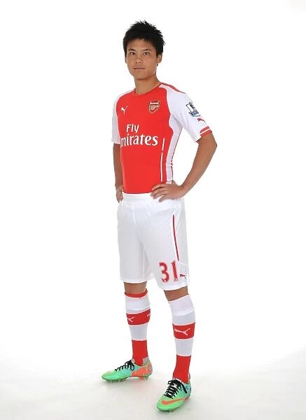 Arsenal's Ryo Miyaichi at 2014-15 Arsenal FC Photocall