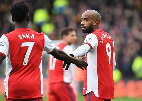 Arsenal's Saka and Lacazette in Action: Watford vs Arsenal, Premier League 2021-22