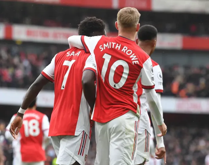 Framed Print : Arsenal's Saka and Smith Rowe: Unstoppable Duo Celebrates Goals Against Newcastle United (2021-22) Framed Print : Arsenal's Saka and Smith Rowe: Unstoppable Duo Celebrates Goals Against Newcastle United (2021-22)