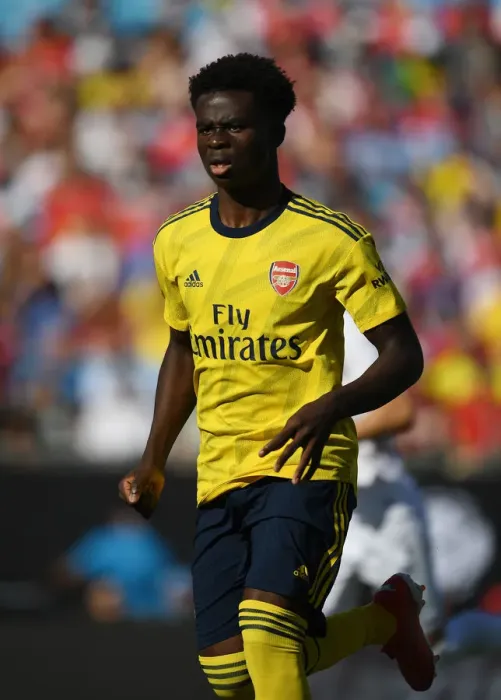 Framed Print : Arsenal's Saka Stands Out: Arsenal vs. Fiorentina, 2019 International Champions Cup, Charlotte Framed Print : Arsenal's Saka Stands Out: Arsenal vs. Fiorentina, 2019 International Champions Cup, Charlotte