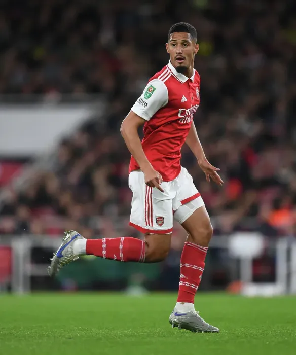 Framed Print : Arsenal's Saliba Shines: Overpowering Brighton in Carabao Cup Debut Framed Print : Arsenal's Saliba Shines: Overpowering Brighton in Carabao Cup Debut