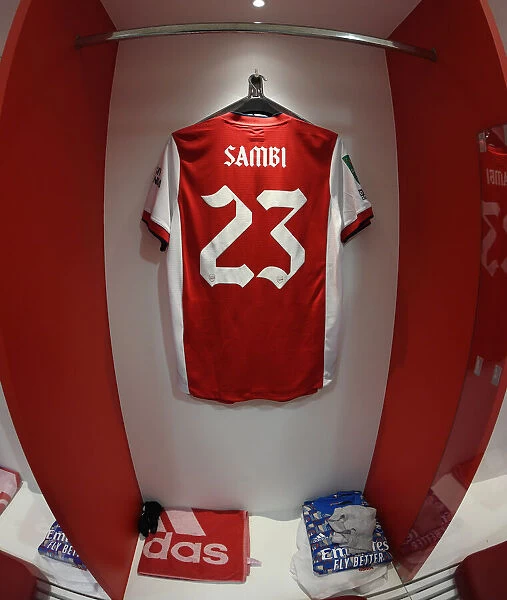 Arsenal's Sambi Lokonga Jersey in the Changing Room before Carabao Cup Semi-Final vs Liverpool
