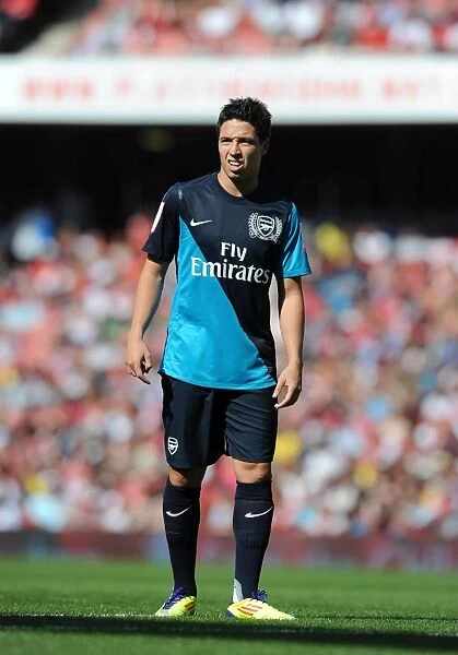 Arsenal's Samir Nasri Wears the Captain's Armband Against Boca Juniors in the Emirates Cup, 2011